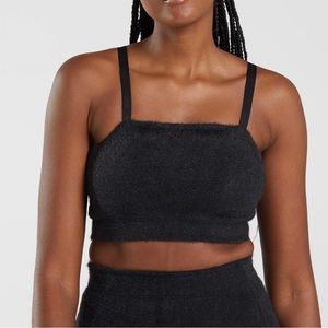 Gymshark Whitney Simmons Eyelash Knit Bandeau Top Bra XS Black